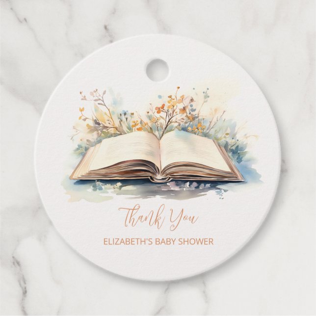 Étiquettes Cadeau Elégante aquarelle Un nouveau Baby shower de chapi (Devant)