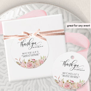 Étiquettes Cadeau Élégante Baby Shower Rose Gold et Rose Pâle pour u