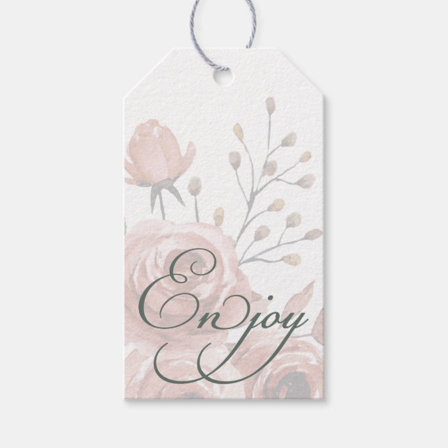 Étiquettes-cadeau Élégante balise de préférence d'aquarelle (Devant)