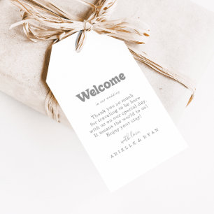 Étiquettes-cadeau Élégante Bienvenue Mariage Formel Minimaliste