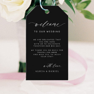 Étiquettes-cadeau Elégante calligraphie mariage sac de bienvenue