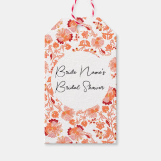 Étiquettes-cadeau Élégante douche de mariée à impression florale ora