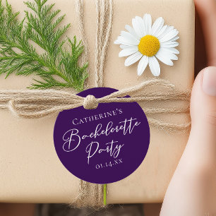 Étiquettes Cadeau Élégante fête de bachelor minimaliste violet