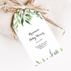 Étiquettes-cadeau Élégante Fête de Naissance Feuillage Tropical Vert