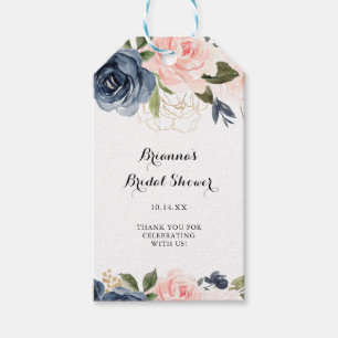 Étiquettes-cadeau Élégante Fête des mariées de calligraphie florale 