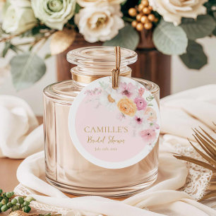 Étiquettes Cadeau Elégante Fête des mariées de jardin rose