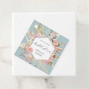 Étiquettes Cadeau Élégante Fête des mariées florale Bohème Blush