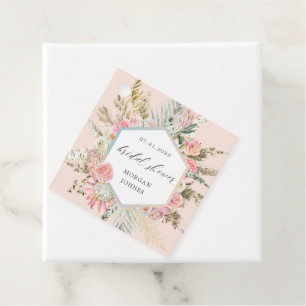 Étiquettes Cadeau Élégante Fête des mariées florale Bohème Blush