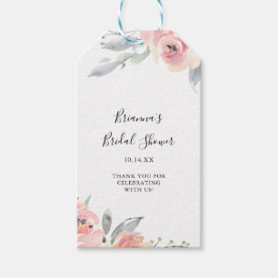 Étiquettes-cadeau Élégante Fête des mariées florale rose