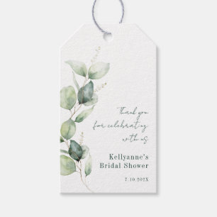Étiquettes-cadeau Elégante Fête des mariées verte Eucalyptus