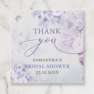 Étiquettes Cadeau Elégante pastel mauve fleurs de printemps nuptiale