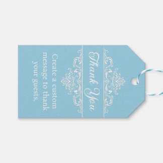 Étiquettes-cadeau Élégante Quinceañera Papillon Bleu Clair Anniversa