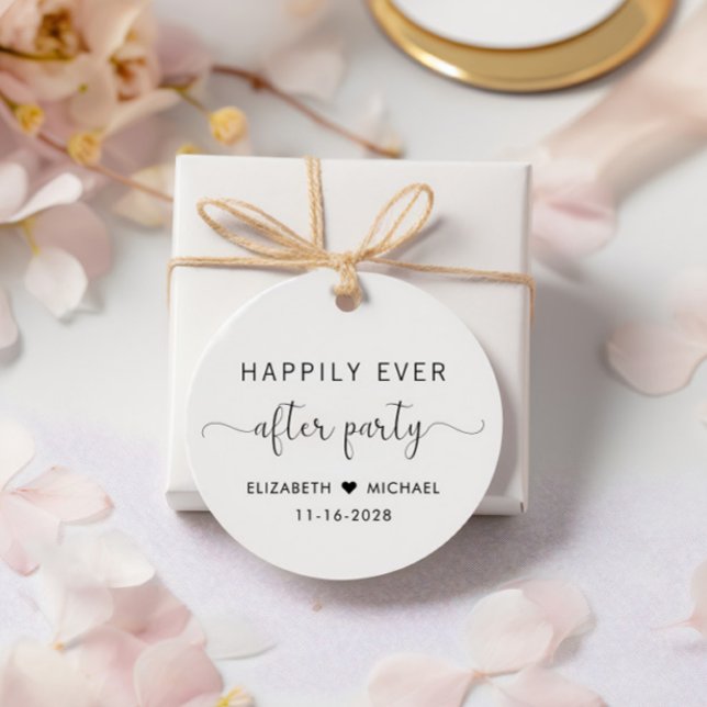 Étiquettes Cadeau Elégante Réception De Mariage Après Merci De Fête (Créateur téléchargé)