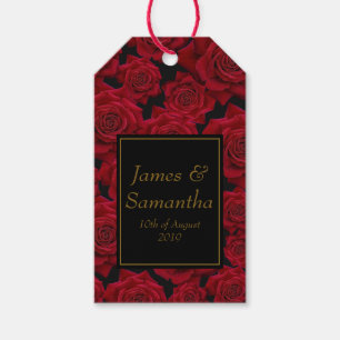 Étiquettes-cadeau Élégante Rose rouge - Mariage