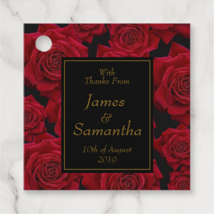 Étiquettes Cadeau Élégante Rose rouge - Mariage