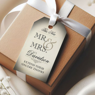 Étiquettes-cadeau Élégante Typographie Vintage Mariage Ancien Style