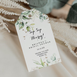 Étiquettes-cadeau Elégante verdure or Sip Sip Hooray Fête des mariée