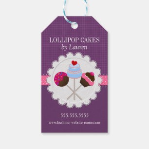 Étiquettes-cadeau Élégantes côtelettes de gâteaux en violet