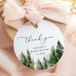 Étiquettes Cadeau Élégants pins de la forêt remerciements de mariage