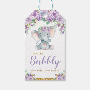 Étiquettes-cadeau Élément Bébé éléphant Fête Prends la Bulle Champan