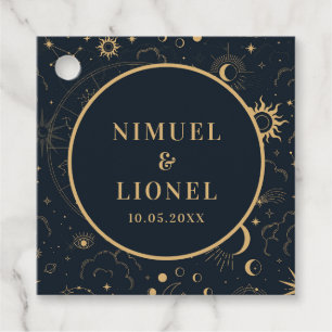 Étiquettes Cadeau Éléments mystiques célestes