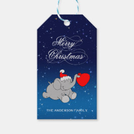 Étiquettes-cadeau Elephant de Noël avec cadeaux