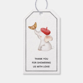 Étiquettes-cadeau Elephant Français Genre Neutre Baby shower Don T