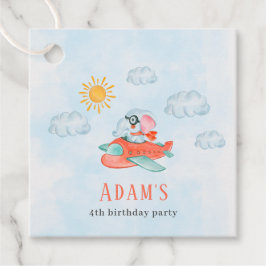 Étiquettes Cadeau éléphant pilote fête d'anniversaire
