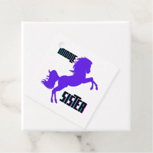 Étiquettes Cadeau Élevage de pony pourpre de soeur moyenne