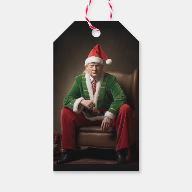 Étiquettes-cadeau Elf de Noël Donald Trump (Devant)
