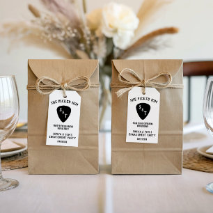 Étiquettes-cadeau Elle l'a choisi ! Sachet de fête à thème médiator