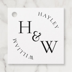Étiquettes Cadeau Ellesmere Monogramme mariage Faveur