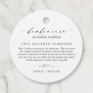 Étiquettes Cadeau Ellesmere Une Tradition Italienne 5 Amandes De Suc