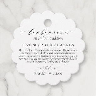 Étiquettes Cadeau Ellesmere Une Tradition Italienne 5 Amandes De Suc