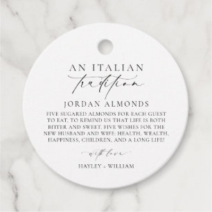 Étiquettes Cadeau Ellesmere Une Tradition Italienne Des Amandes Suga