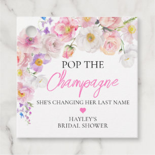 Étiquettes Cadeau Eloise Floral Faire sauter le Champagne Enterremen