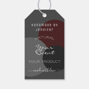 Étiquettes-cadeau Emballage de produits gris foncé et bordeaux