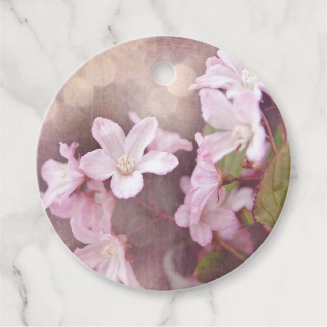 Étiquettes Cadeau Embellisement du bloc-notes floral rose (Devant)