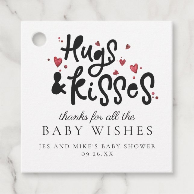Étiquettes Cadeau Embrous et baisers | Balise de préférence de Baby  (Devant)