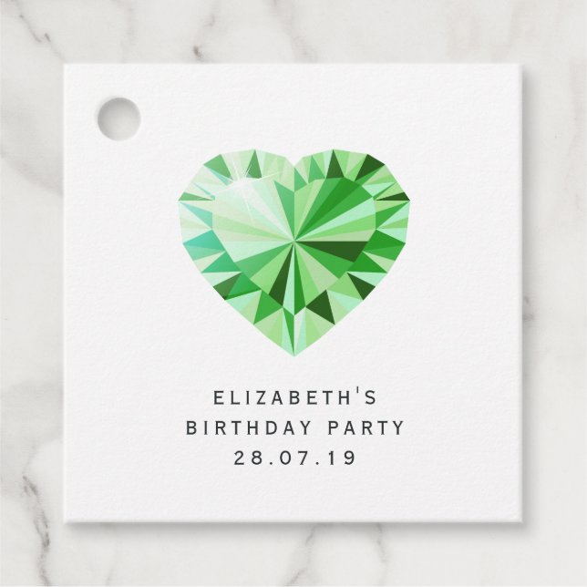 Étiquettes Cadeau Emerald Green Gemstone Damask (Devant)