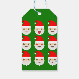 Étiquettes-cadeau émoticônes père Noël