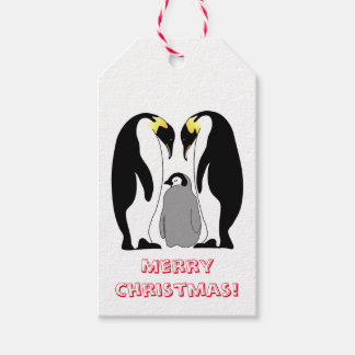 Étiquettes-cadeau Empereur Penguin et poussin