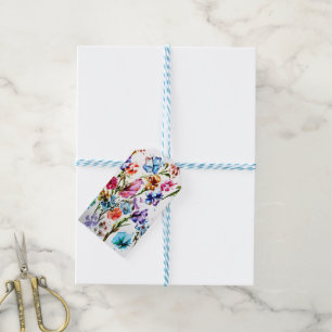 ÉTIQUETTES-CADEAU EMPREINTES DE PATTES PUPPY   BALISES CADEAUX FLEUR