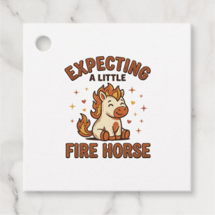 Étiquettes Cadeau En attente d'un petit cheval de feu Vintage Baby S