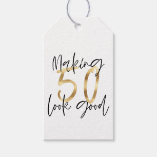 Étiquettes-cadeau En faisant au sembler 50 le bon anniversaire d'or