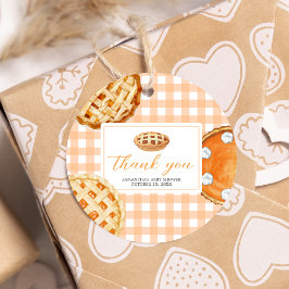 Étiquettes Cadeau En vichy Baby shower rond Little Cutie