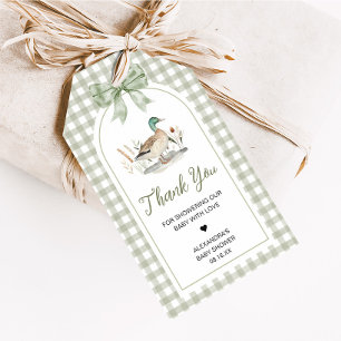 Étiquettes-cadeau en vichy Mallard Duck Baby shower Favoriser les ét