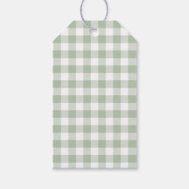 Étiquettes Cadeau En vichy Vert Sage