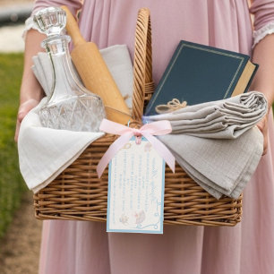 Étiquettes-cadeau Enceinte de salle de bain de mariage régence vinta
