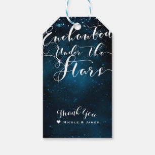 Étiquettes-cadeau ENCHANTÉE SOUS LES ÉTOILES Mariage Bleu Starry
